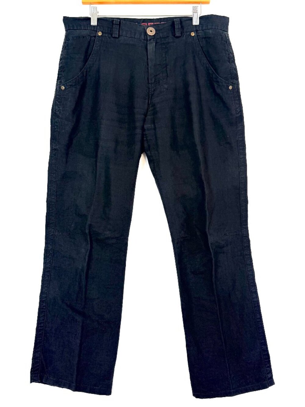 ALBERTO Germany Linen Casual Coastal Relaxed Pants Mens 34 Black